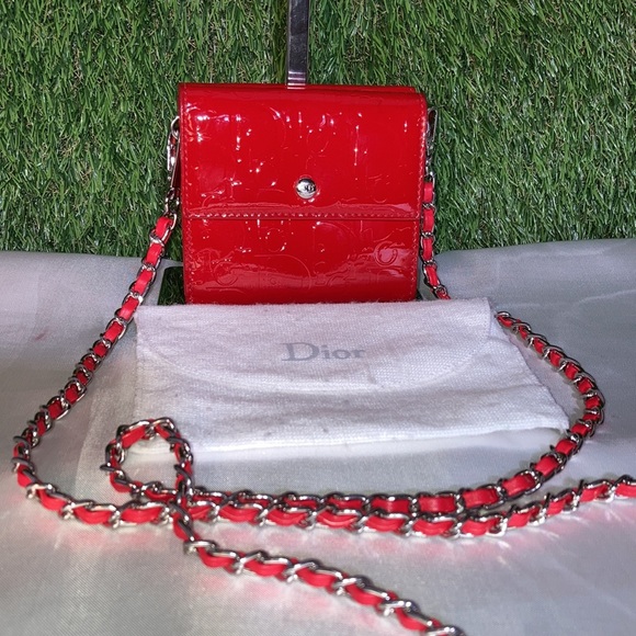 ❤️ Christian Dior Patent Leather Wallet On Chain - Picture 4 of 17